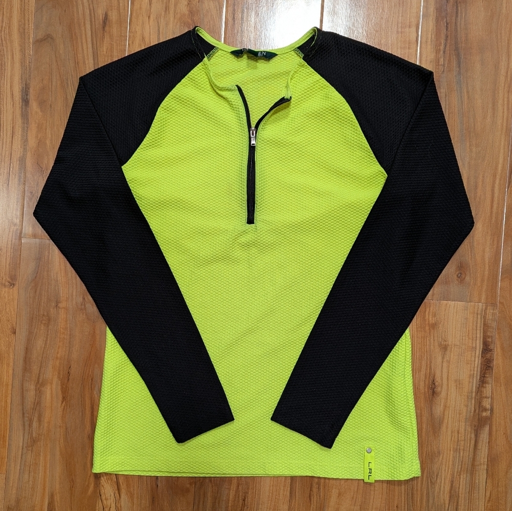 Vintage Lauren Ralph Lauren‎ Quarter-zip Yellow Black Rash Guard Women's Medium